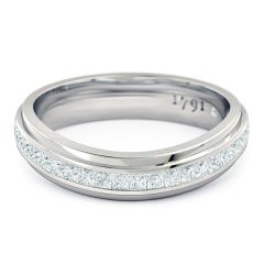 Wedding Bands White Gold Deep Blue Women's