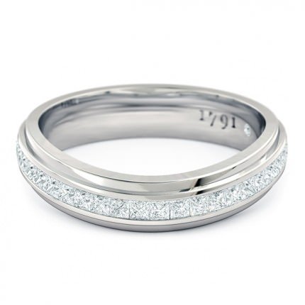 Wedding Bands White Gold Deep Blue Women's