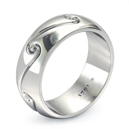 Wedding Band White Gold Embrace Men's - Main View