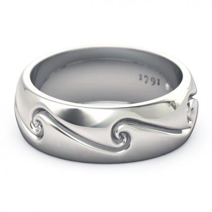 Wedding Bands White Gold Embrace Men's