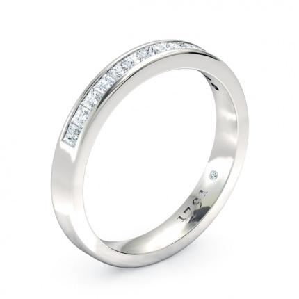Wedding Band White Gold Princess Women's - Main View