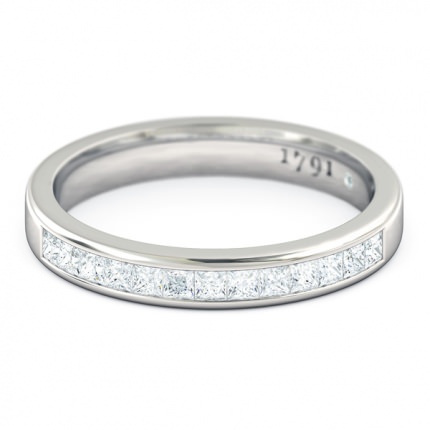 Wedding Bands White Gold Princess Women's