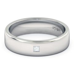 Wedding Bands White Gold Princess Men's