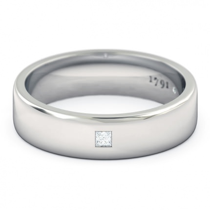 Wedding Bands White Gold Princess Men's