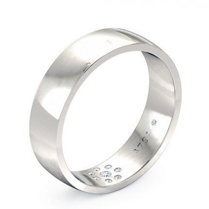 Wedding Band White Gold Opera Men's - Main View