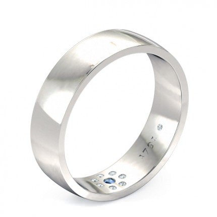 Wedding Band Platinum 950 Azure Men's - Main View