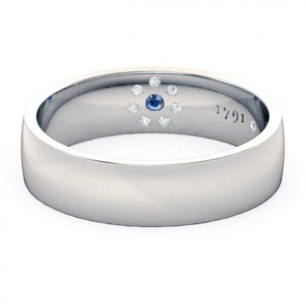 Wedding Bands White Gold Azure Men's
