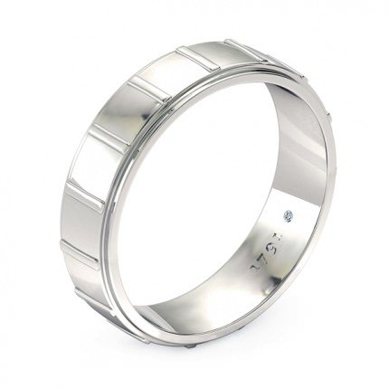 Wedding Band White Gold 1791 Princess Men's - Main View