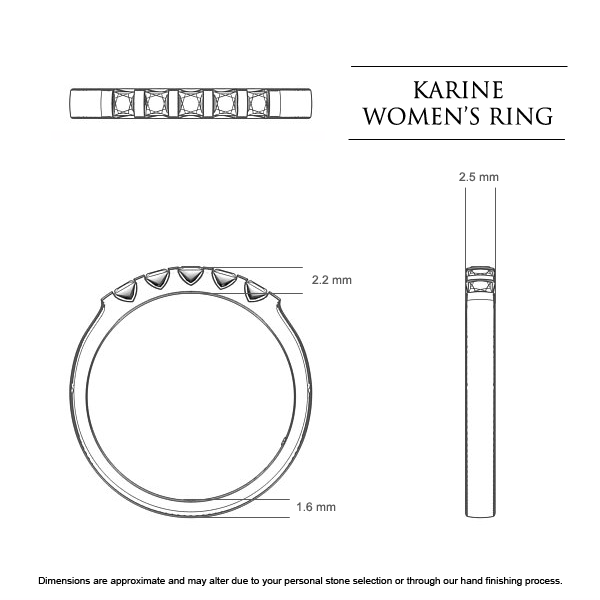 Wedding Bands White Gold Karine Women's - Dimensions