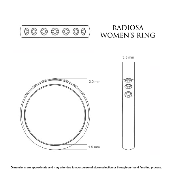 Wedding Bands White Gold Radiosa Women's - Dimensions