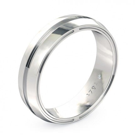 Wedding Band White Gold Essence Men's - Main View