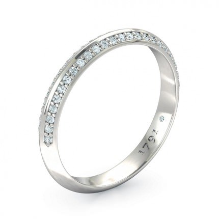 Wedding Band White Gold 1791 Solitaire Women's - Main View