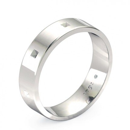 Wedding Band White Gold Fiorella Men's - Main View