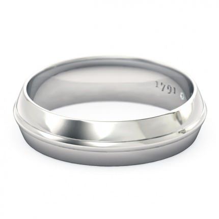 Wedding Bands White Gold 1791 Solitaire Men's